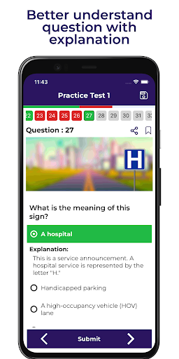 MA Drivers Practice Test Screen 2