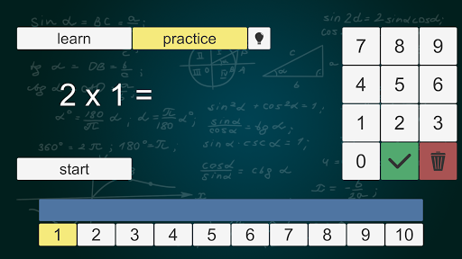 1x1 Math Trainer Screen 2