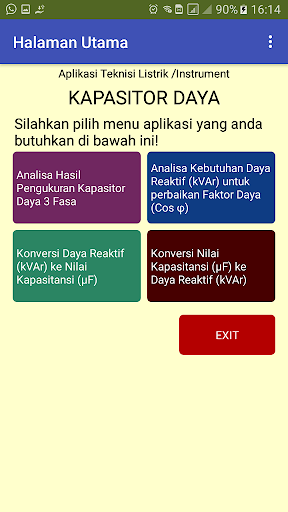 Android application Capacitor Bank Analyzer screenshort