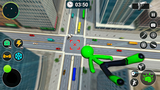 Flying Stickman Rope Hero Game screenshot 2