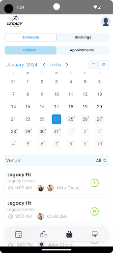 Android application Legacy Fitness screenshort