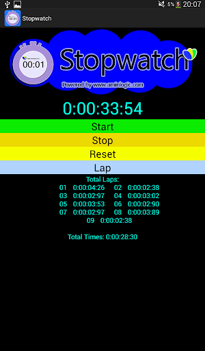 Stopwatch - Chronometer Screen 2