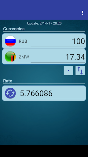 Android application Russian Ruble x Zambian Kwacha screenshort