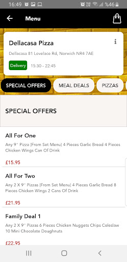 Android application Dellacasa Pizza Burger Kebab screenshort