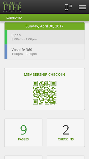 Android application Quality Life Fitness screenshort