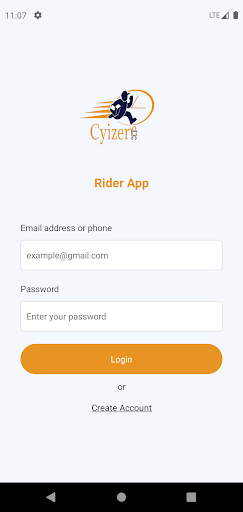 Android application Cyizere Rider screenshort