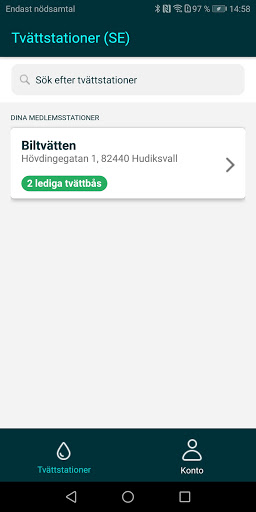 Android application Biltvätt screenshort