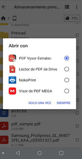 Android application PDF Vysor Estratec screenshort