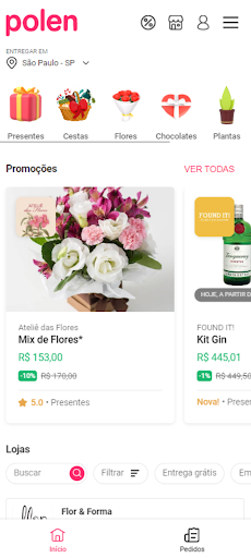 Android application Polen | Flores e Presentes screenshort