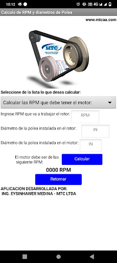 MTC Calculadora de poleas Screen 3