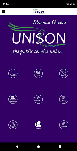 Android application Unison Blaenau Gwent screenshort