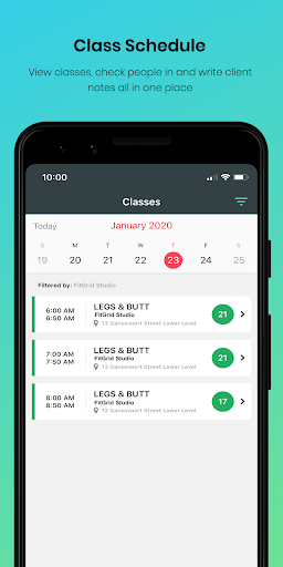 FitGrid Pro: For Instructors Screen 2