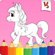 Coloring games: Unicorn coloring book for kids