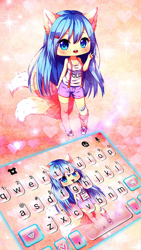 Android application Pink Sakura Girl Keyboard Them screenshort