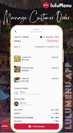 Android application Vendor For luluMenu screenshort