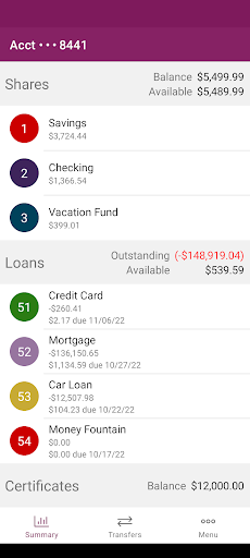 B & I Federal Credit Union Screen 2