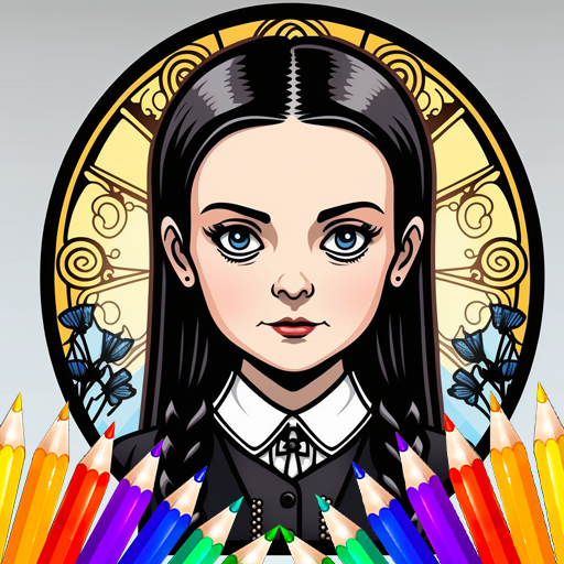 Wednesday Addams Coloring Page