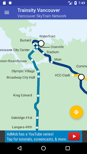 Android application Trainsity Vancouver SkyTrain screenshort