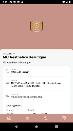 Android application MC Aesthetics Beautique screenshort