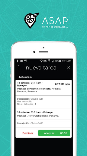 Android application ASAP ALIADOS screenshort