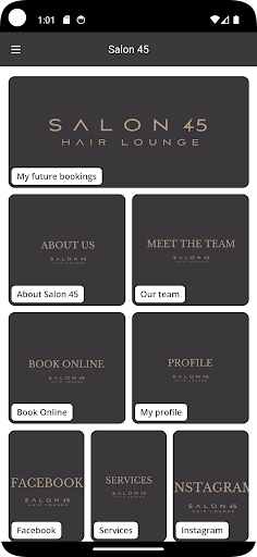 Android application Salon 45 screenshort