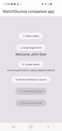 Android application WatchGlucose for Wear OS screenshort