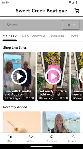 Android application Sweet Creek Boutique screenshort