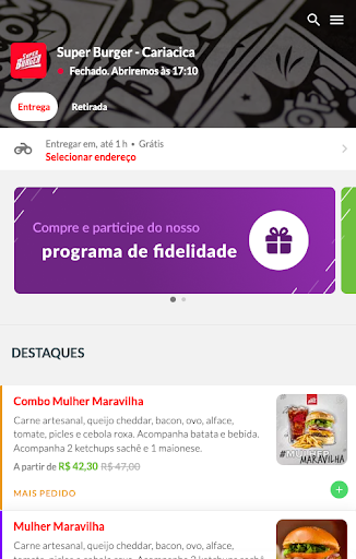 Android application Super Burger Delivery screenshort