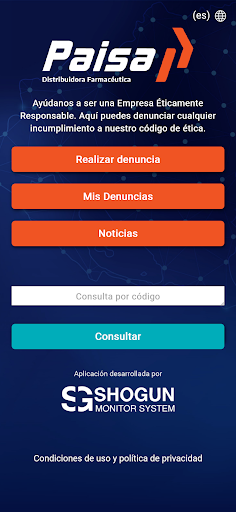 Android application Línea Ética Los Paisas screenshort