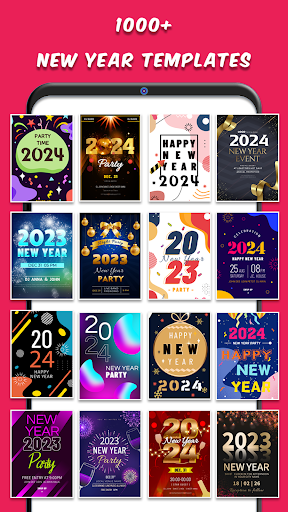 Android application New Year Party Invitation Card screenshort