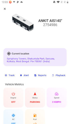 Traxsmart AIS140 VLTD App Screen 2