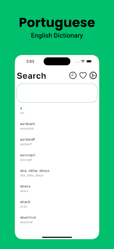 Android application Portuguese Dictionary English screenshort