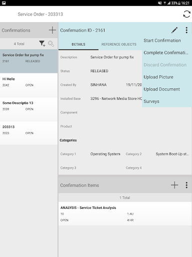 Screenshot of SAP CRM Service Manager