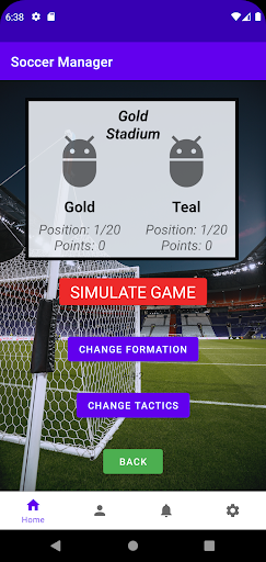 Soccer Manager Screen 2