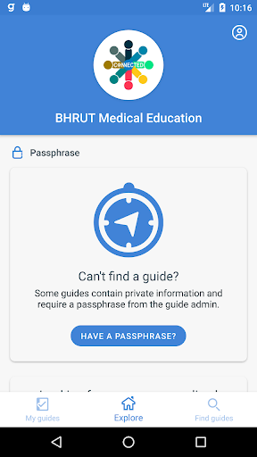 Android application Connected BHRUT screenshort