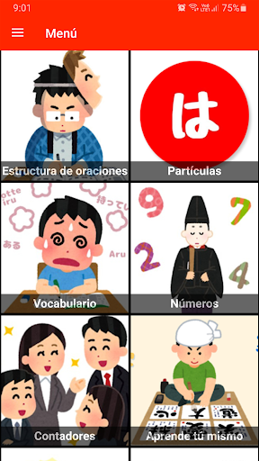 Android application Curso para aprender japonés screenshort