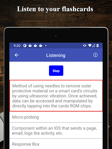 Screenshot of MCSE Flashcards
