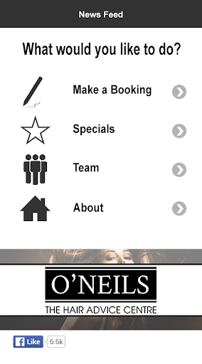Android application O Neils The Hair Advice Centre screenshort