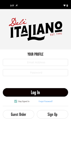 Android application Deli Italiano screenshort