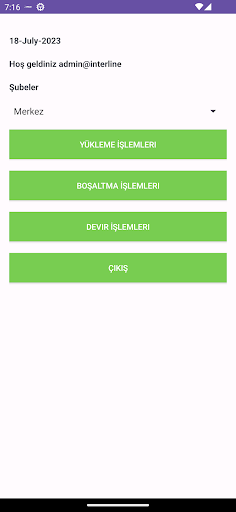 Android application Interline Kargo El Terminali screenshort