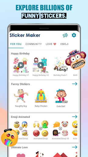 Android application Sticker Maker for WhatsApp screenshort