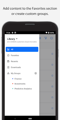 Screenshot of MicroStrategy Library
