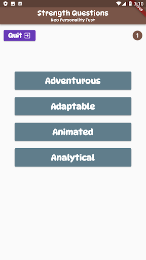 Neo Personality Test Screen 2