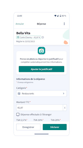 Cleemy Dépenses Bêta Screen 2