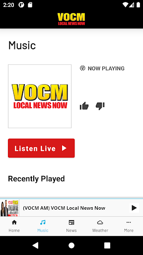 VOCM Radio Screen 2