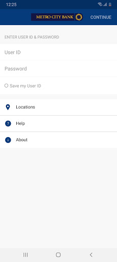 Android application Metro City Bank Mobile screenshort