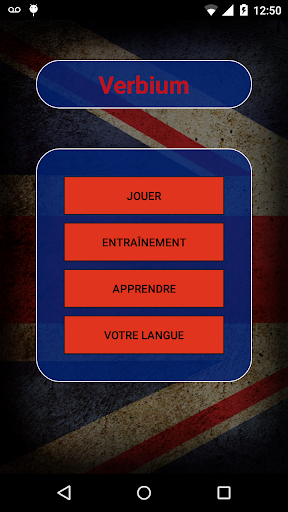 Android application Verbes irréguliers anglais screenshort