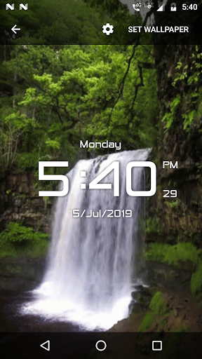 Waterfall digital clock lwp Screen 2