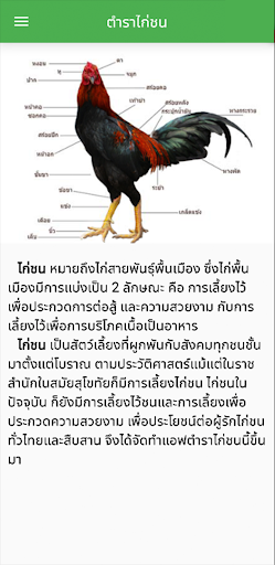 Android application ตำราไก่ชน screenshort