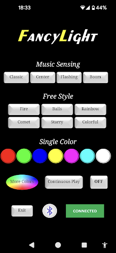 Android application FancyLightBLE screenshort
